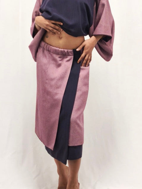 DOUBLE JUPE KIMONO SOIE
